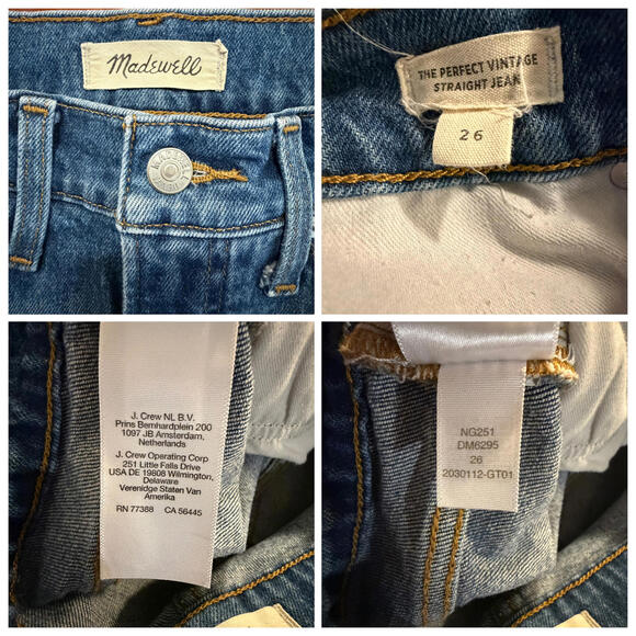 Madewell The Perfect Vintage Straight Jean High Rise Blue Mayfield Wash 26 - Picture 7 of 15